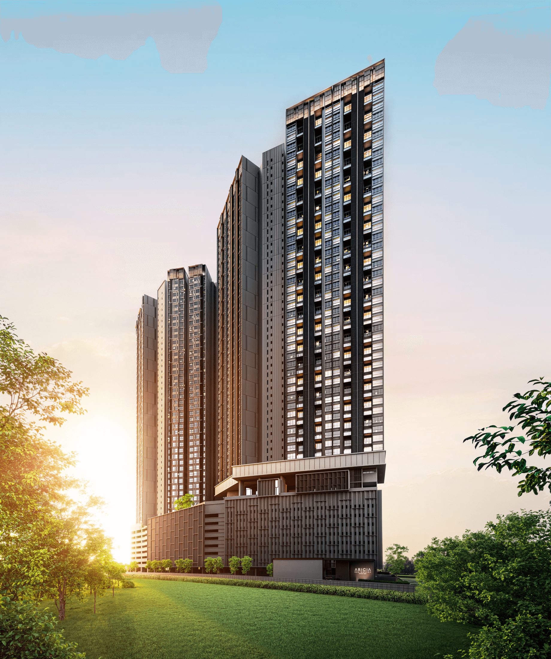 Aricia Residences freehold serviced apartment facade at Jalan Sungai Besi, Chan Sow Lin, Kuala Lumpur
