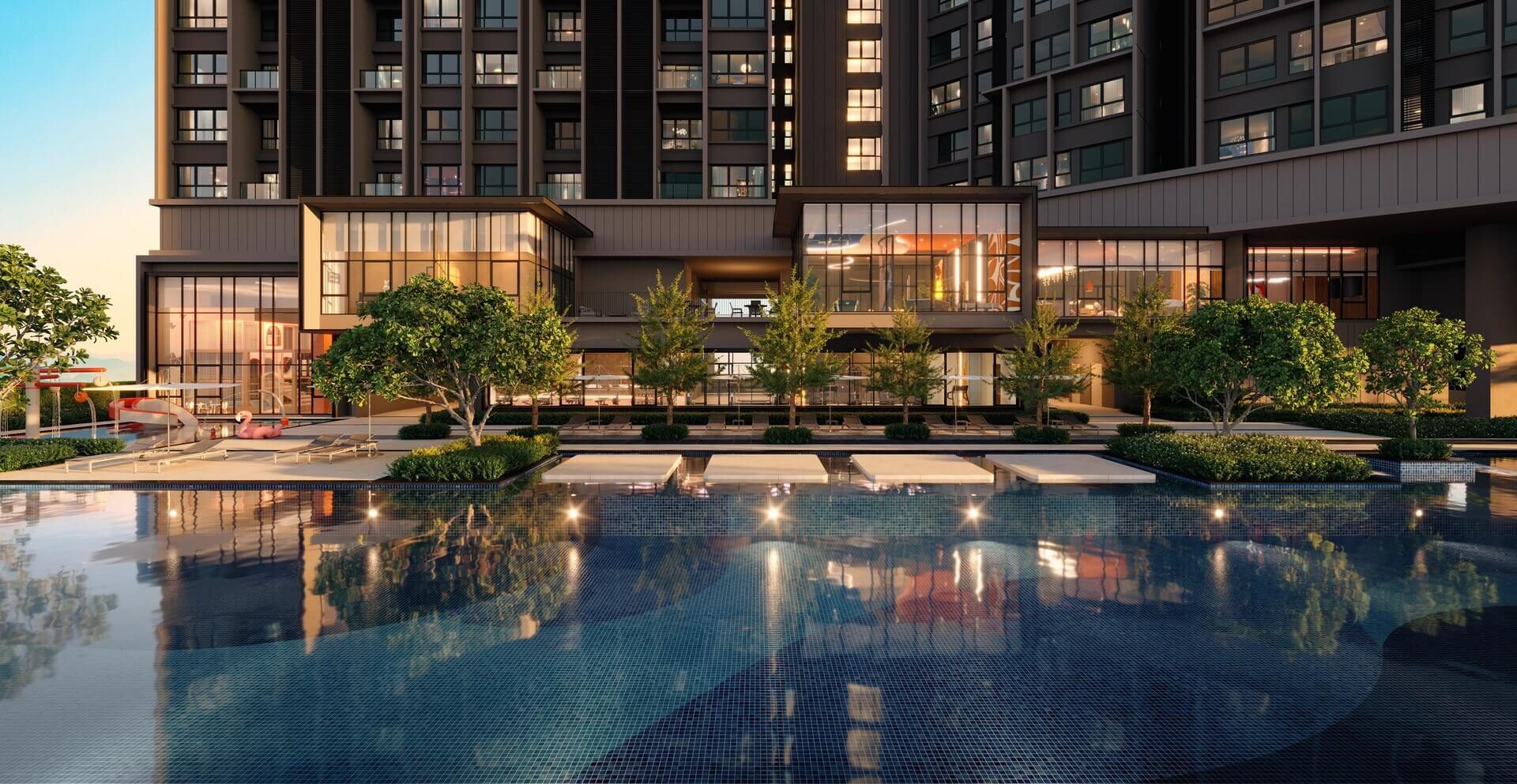 Aricia Residences 50m infinity pool on the level 8 deck